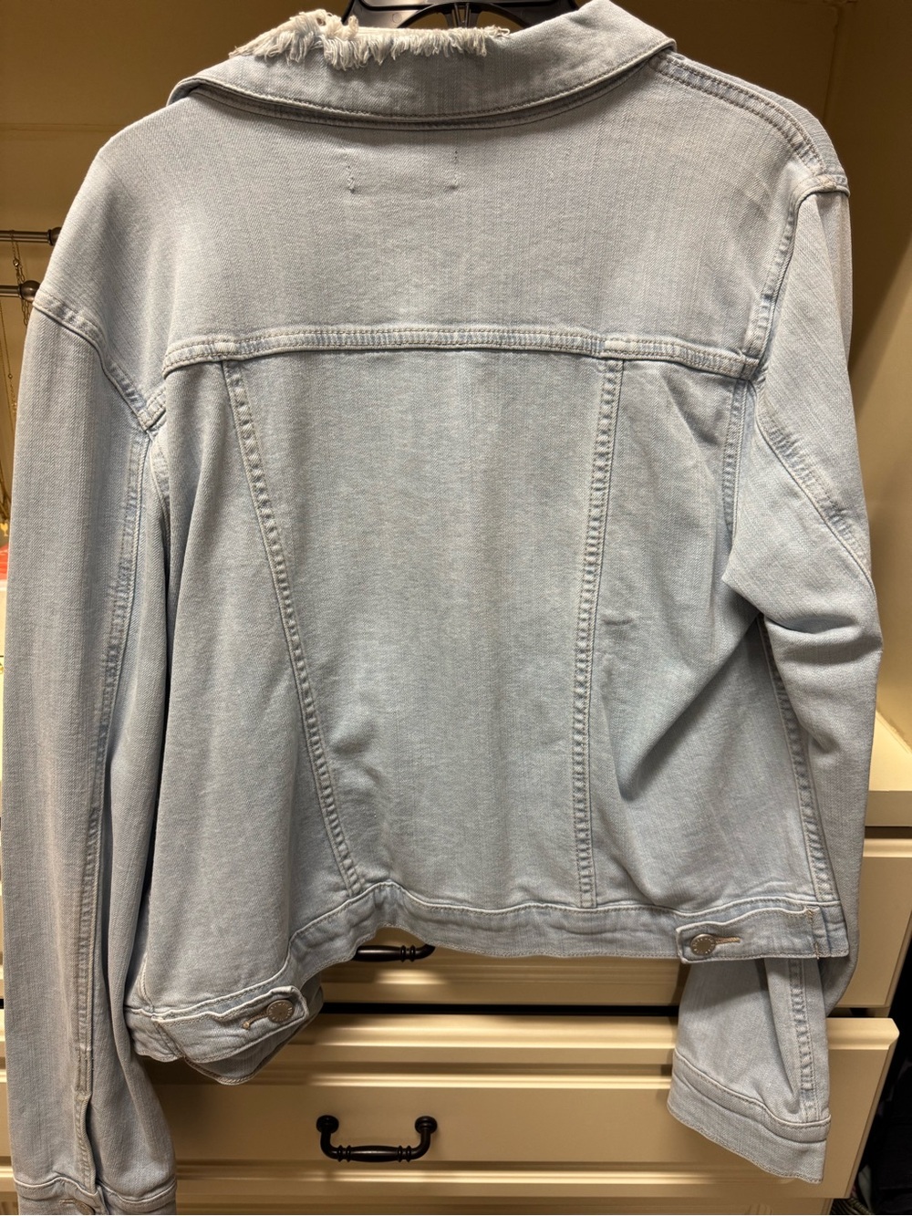 Just USA Light Wash Distressed Denim Jacket - Picture 2 of 3